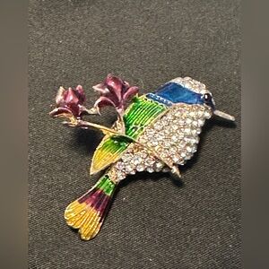 Bird Rhinestones Pin